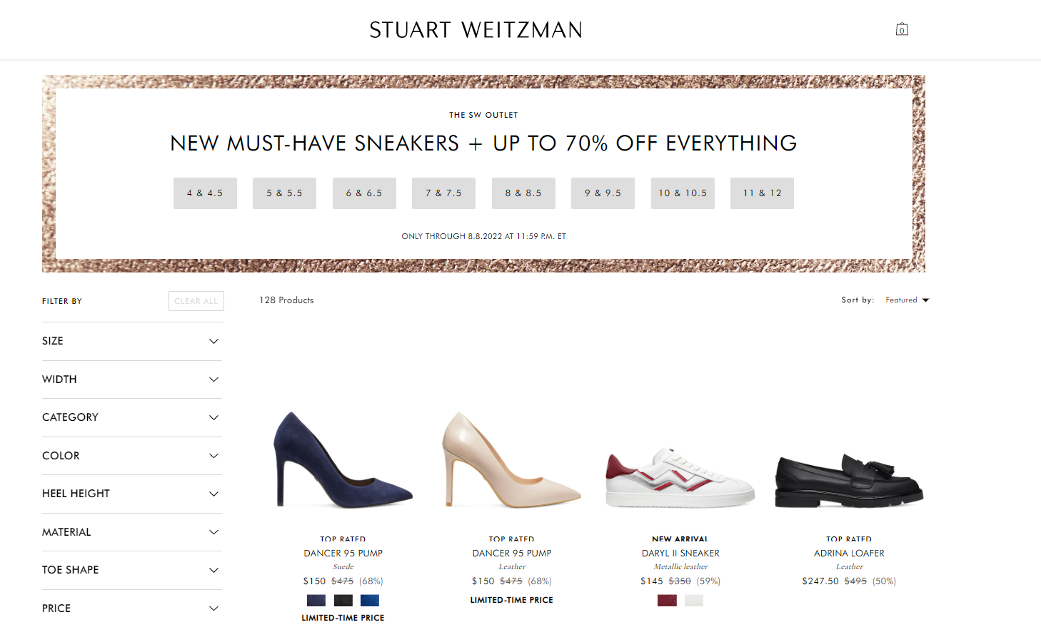 Stuart Weitzman折扣代碼2024-斯圖爾特·韋茨曼美國官網Outlet鞋履低至3折促銷